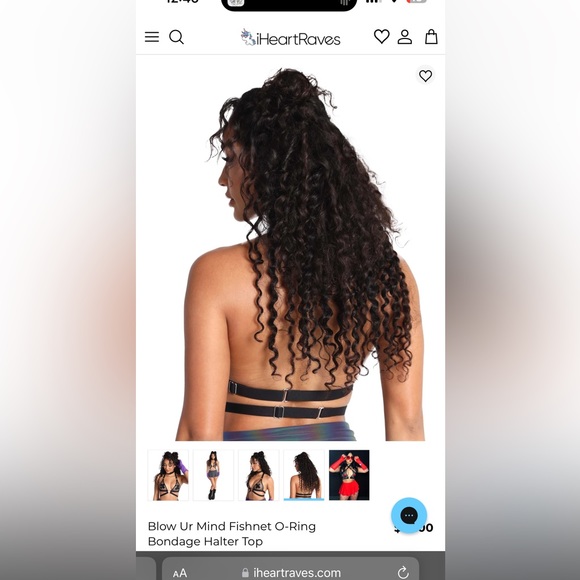 IHeartRaves O Ring Bondage Fishnet Rave Top - Picture 2 of 3